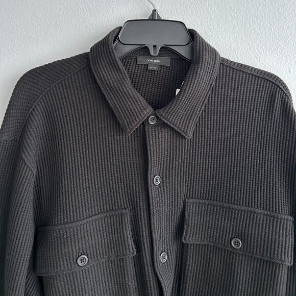 VINCE Chunky Waffle Cotton-Blend Shirt Jacket